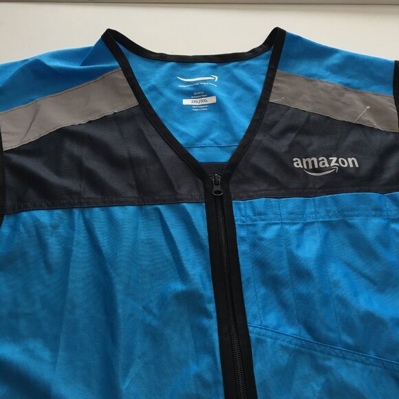 Amazon Blue Employee Uniform Vest Unisex Sleeveless Zip Up Size 2XL/3XL - Picture 3 of 8